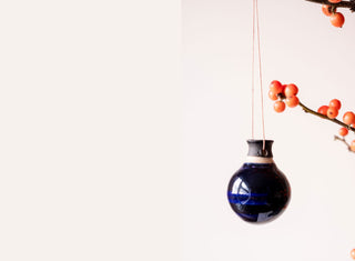 Unique Hand Glazed Bauble - Deep Blue