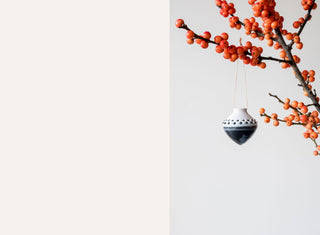 Unique Hand Glazed Bauble - Monochrome 7